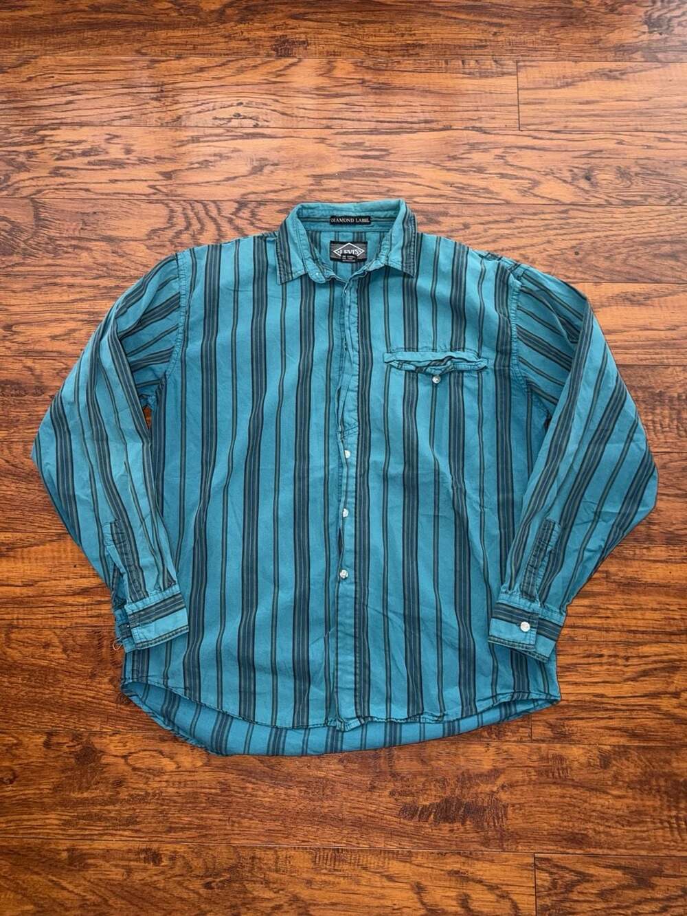 Levi's Diamond Label Striped Long Sleeve Button Down Shirt L